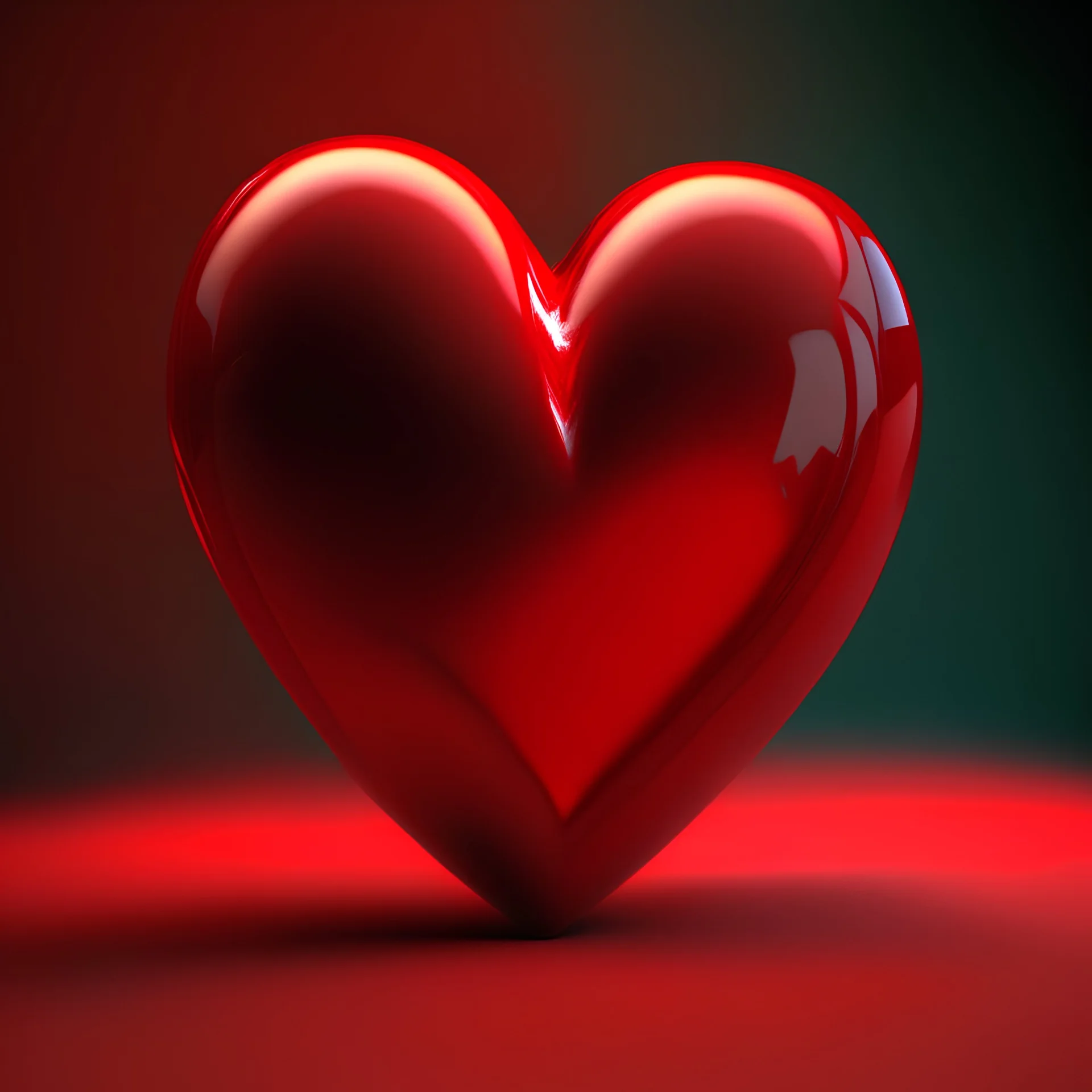volumetric red heart on chromakey