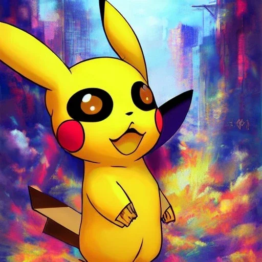 Pikachu, yoji shinkawa dreamscape, fenghua zhong, mystical colors, Golden hour, Lisa Frank fantasy