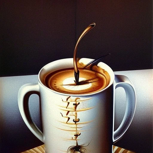 café pintado por dalí