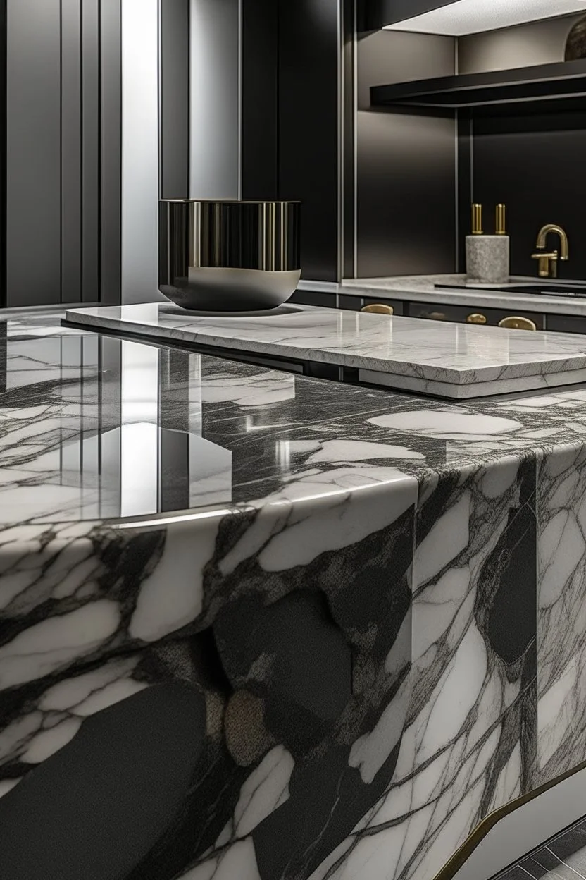 Granite and marble combined by eye