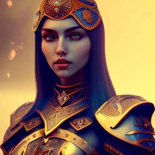 portrait of a warrior with ottoman beautiful girl themed armour, extremely detailed, UHD, 8k,The close-up camera effect,sharp focus, perfect position,hyperphotorealistic, unreal engine 5, octane render