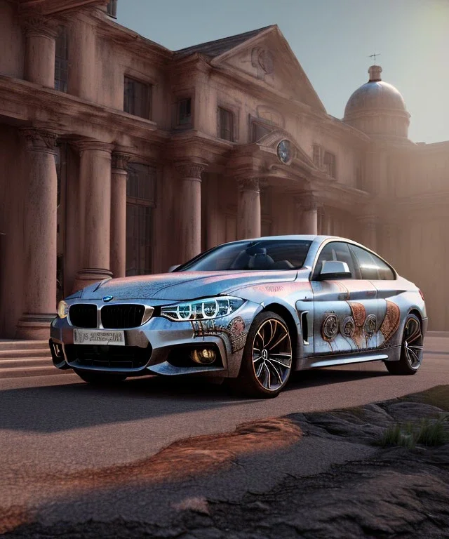 Realistic image. BMW 4 2024. 4k resolution, intricate details, ornate details, soft lighting, vibrant colors.