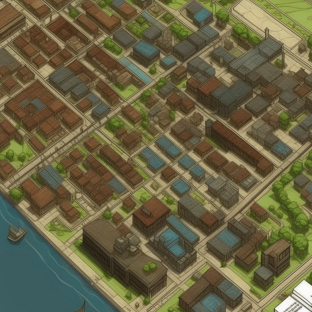 dnd, wonderdraft, map of city, illustration, bird eye view