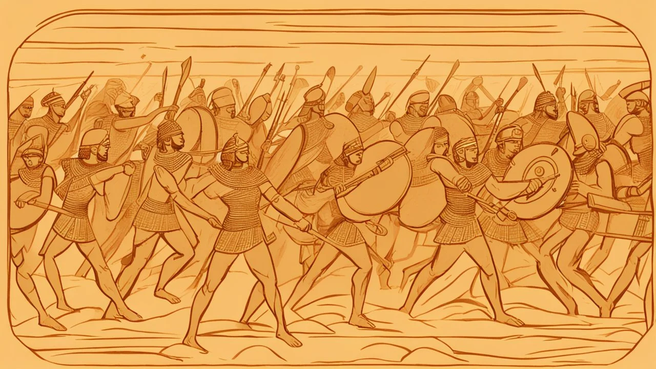 Pharaonic soldiers fighting in battle