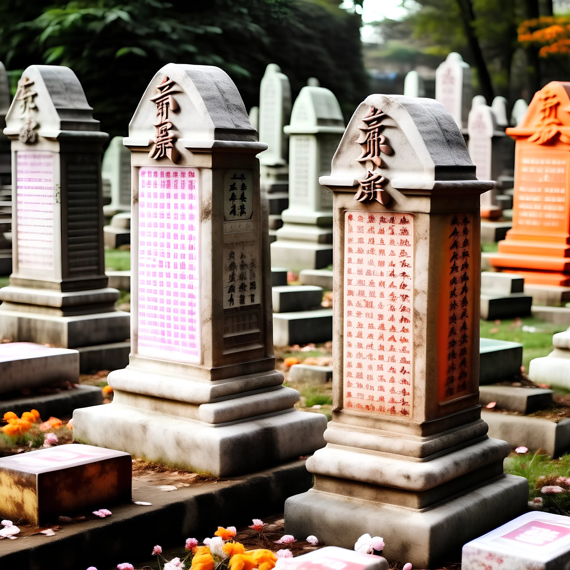 Tombstones of Asian Parents