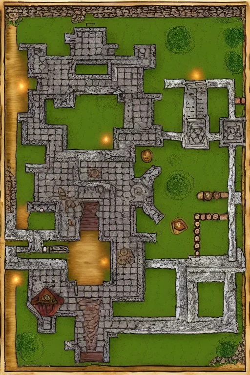 dnd, fantasy, battlemap, map of a tavern, top-down, demonic tavern