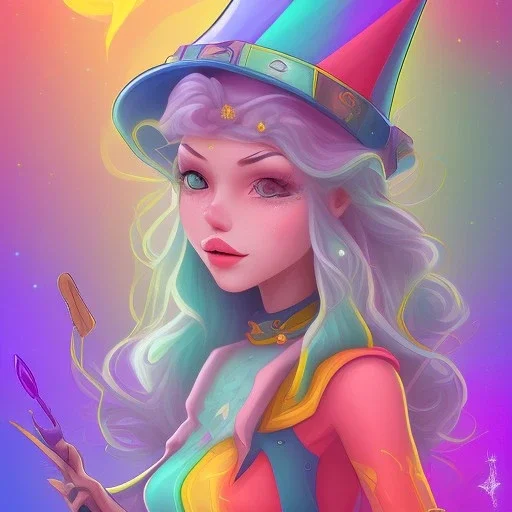 Pink witch, orange witch, yellow, green witch, aqua witch, navy witch, purple witch