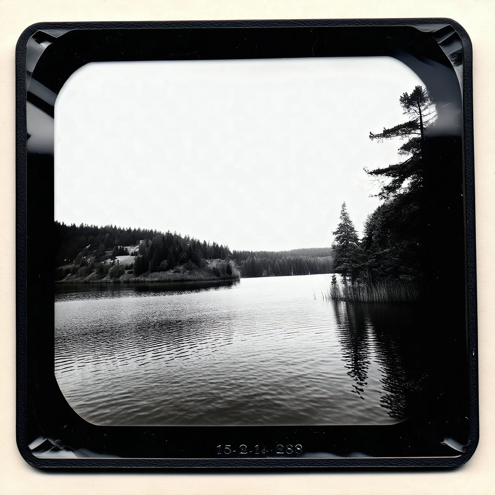 Daguerrotype frame old landscape odd creepy grey obsessive nostalgia weird old postcard landscape lake