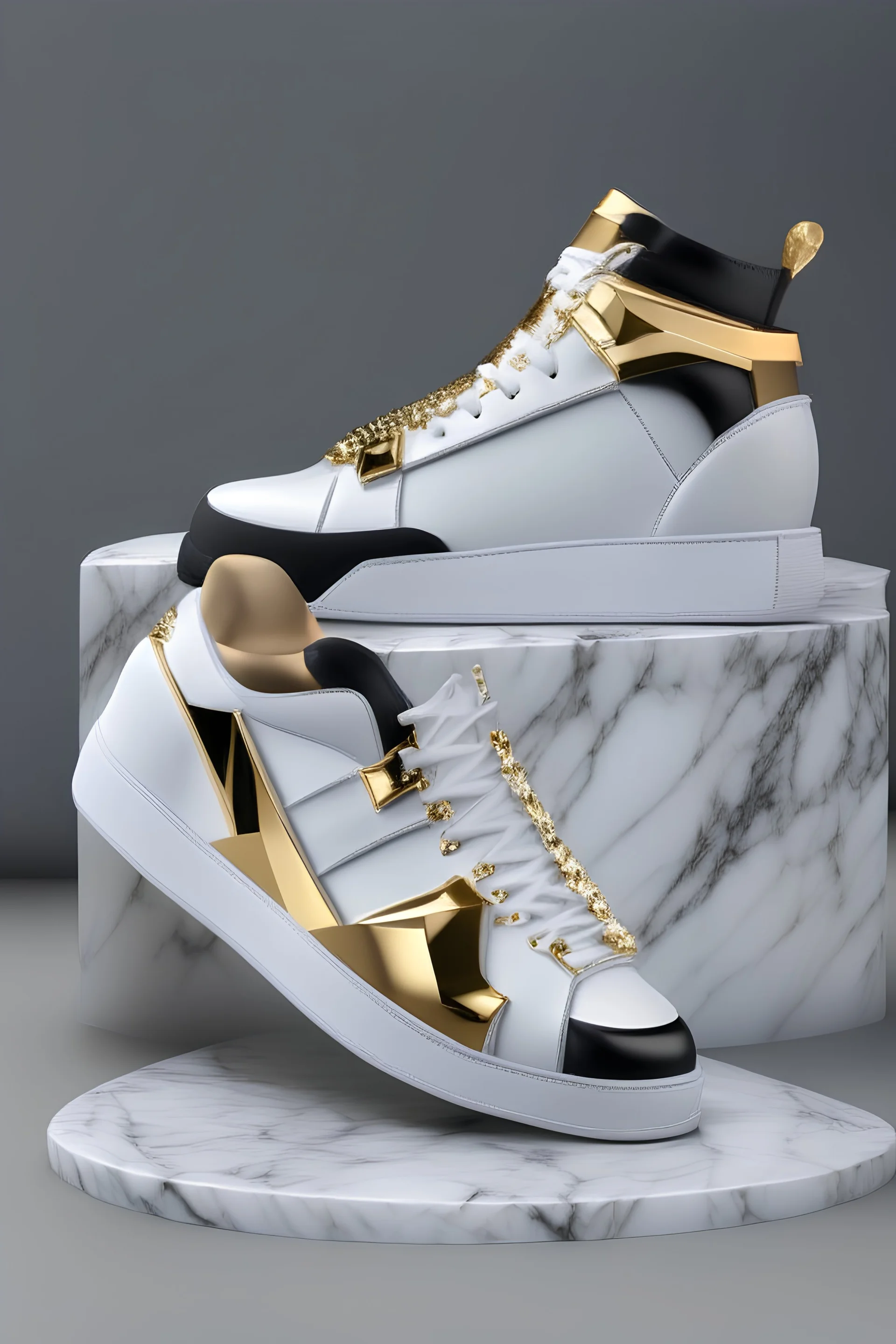 Elevate your 3D streetwear shoes with our exquisitely crafted collection. Each pair embodies elegance and luxury, boasting innovative features, luxurious embellishments, and a perfect blend of comfort and style. Inspiration to Hellenic Greece and marble material. Without background