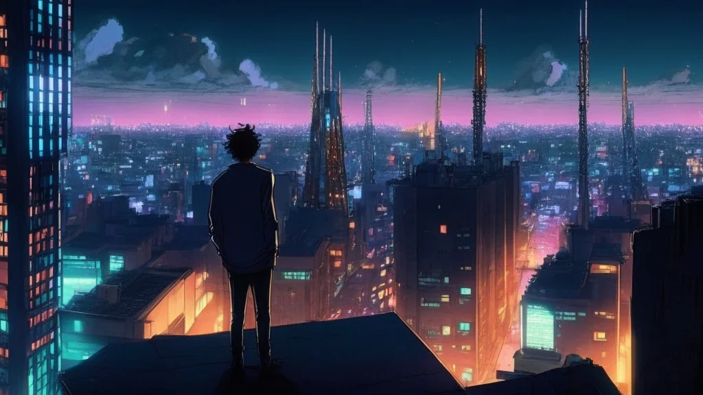 Cyberpunk City skyline