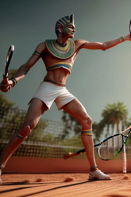 Egyptian gods playing tennis