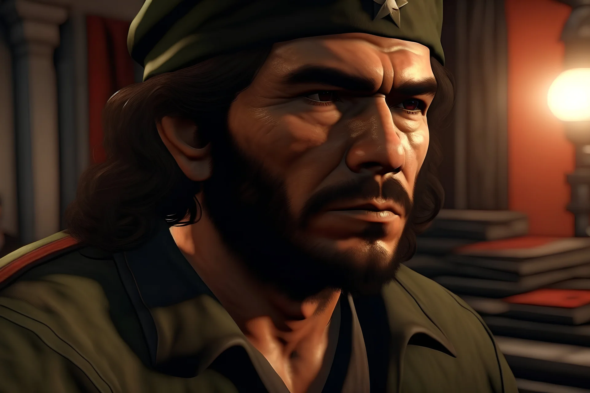 4k full realism full details full lights che guevara en termniator