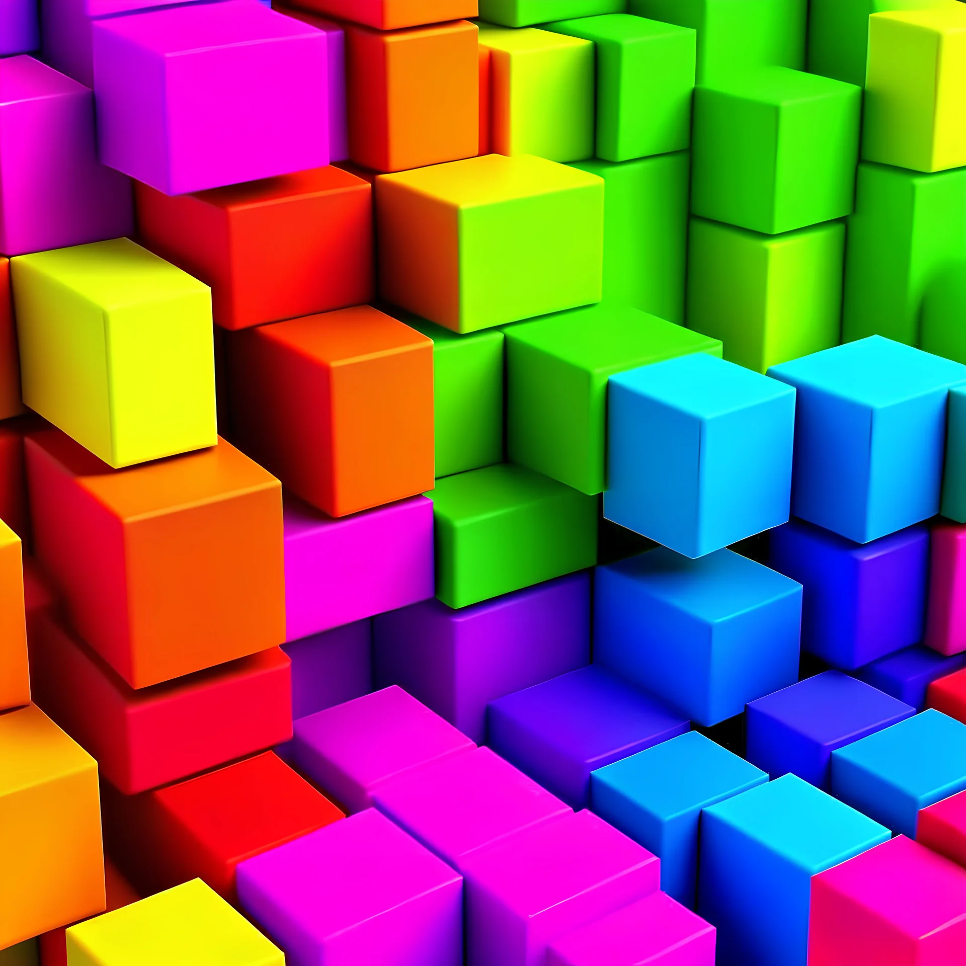 color rainbow 3d blocks background