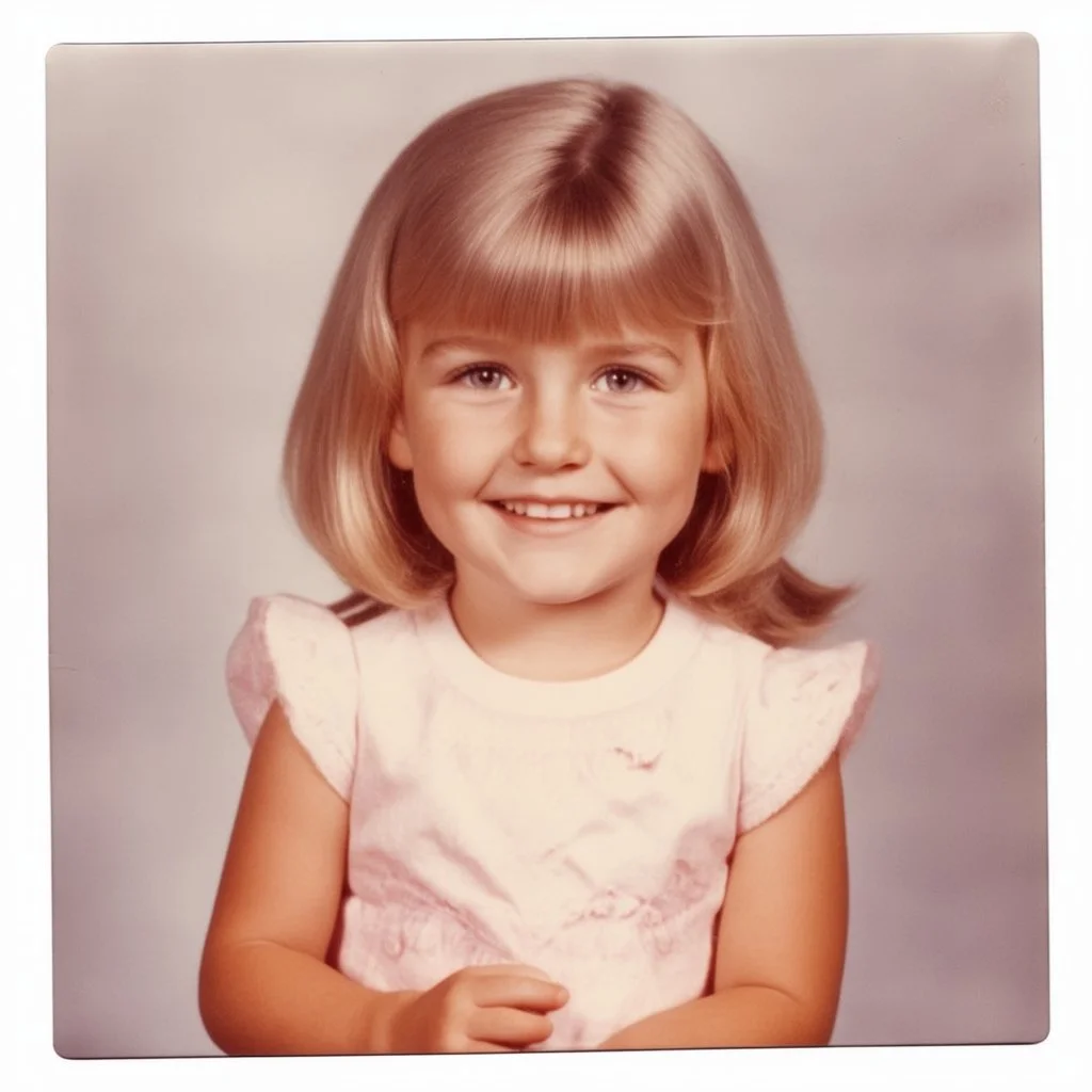 actress heather o Rourke as a chikd, polaroid, 1970s