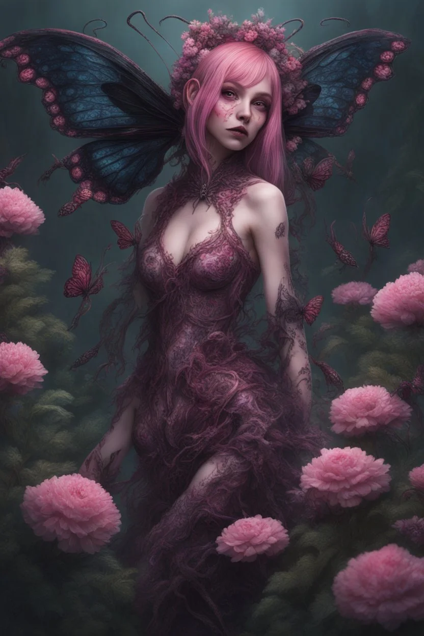 butterfly, highly detailed, pink, rabbit, blood, scythe, goth woman, leaning pose, full body, squid, intricate detail , plants, wildflower, nest, octopus, fly,Demon girl, creepy, horrifying, sinister, sparks out her mind, fullbody, rare pose, terrario with universe in, high lighting, intricate, 8k, macro photography, sparks around,enchanted girl with cyberkatana,darkred slime Goth girl, realistic photograph , 3d render, octane render, intricately detailed, cinematic,