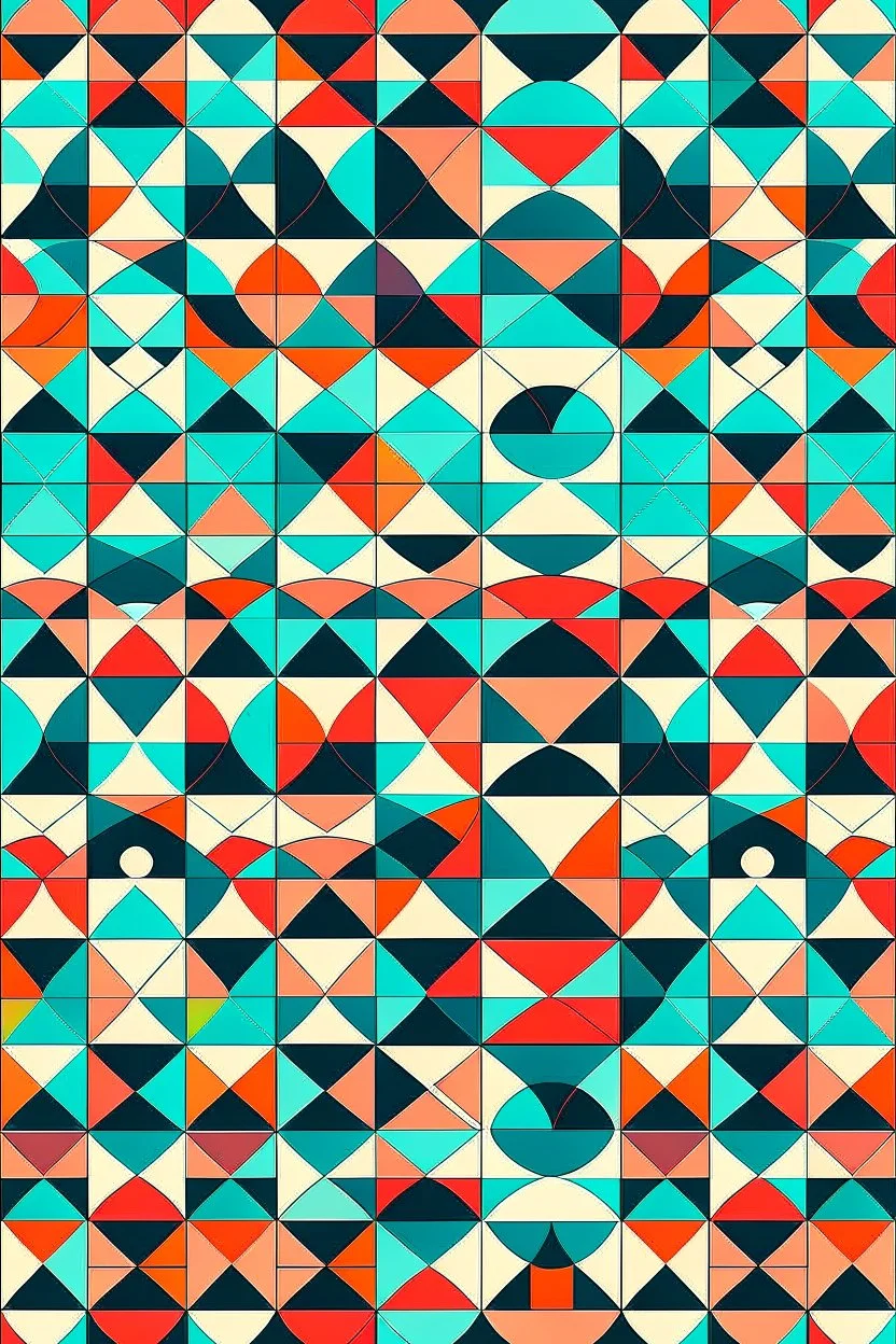 Combine three basic geometric shapes (e.g., circle, triangle, square) to create a unique vector pattern. Play with symmetry and repetition.