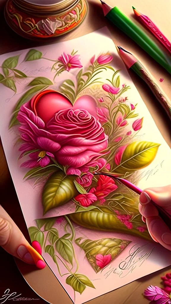 love letter, art, drawing, very realistic, detailed, vibrant colors.