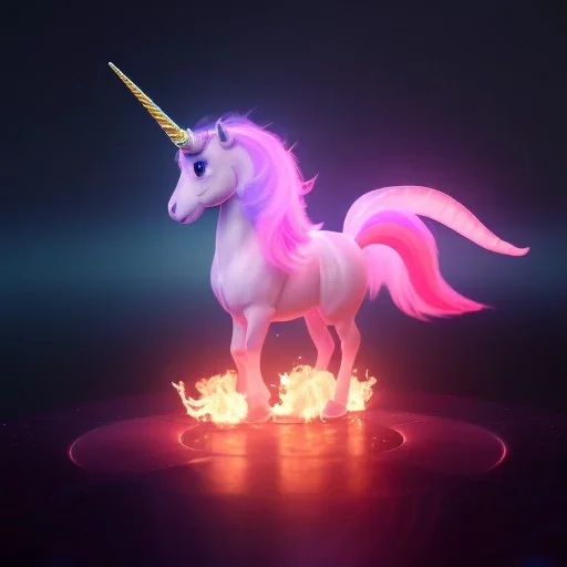 CM küre içinde fantastik unicorn ateşli kanatları olan
