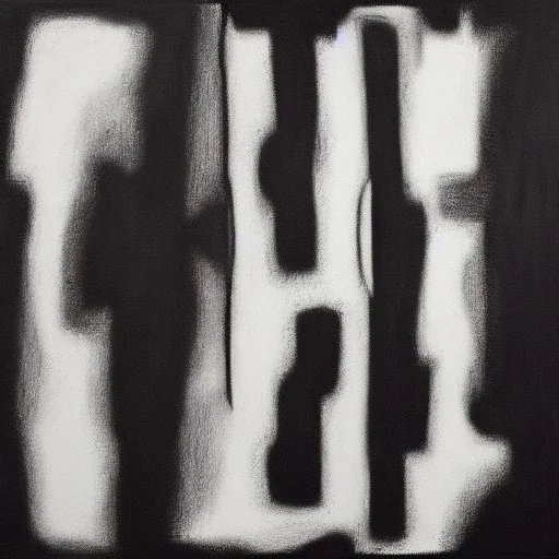 abstract artwork of black and white rectangles, oil on canvas, black and white, smudged charcoal, in the style of esteban vicente, in the style of mark rothko