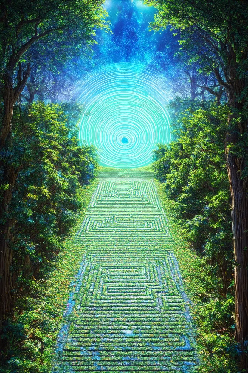 paths outside the labyrinth; surreal optical art