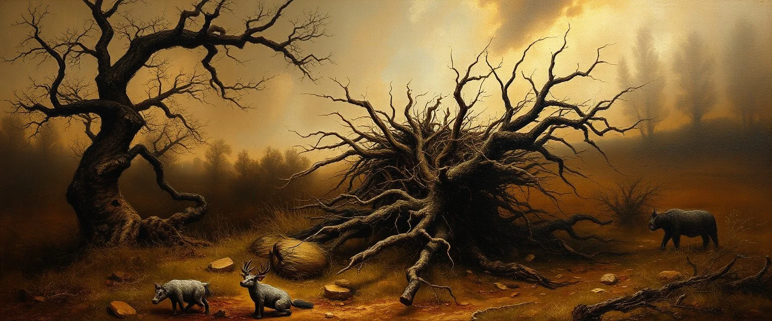 master oil painting by Rembrandt,whirlwind in torn bush