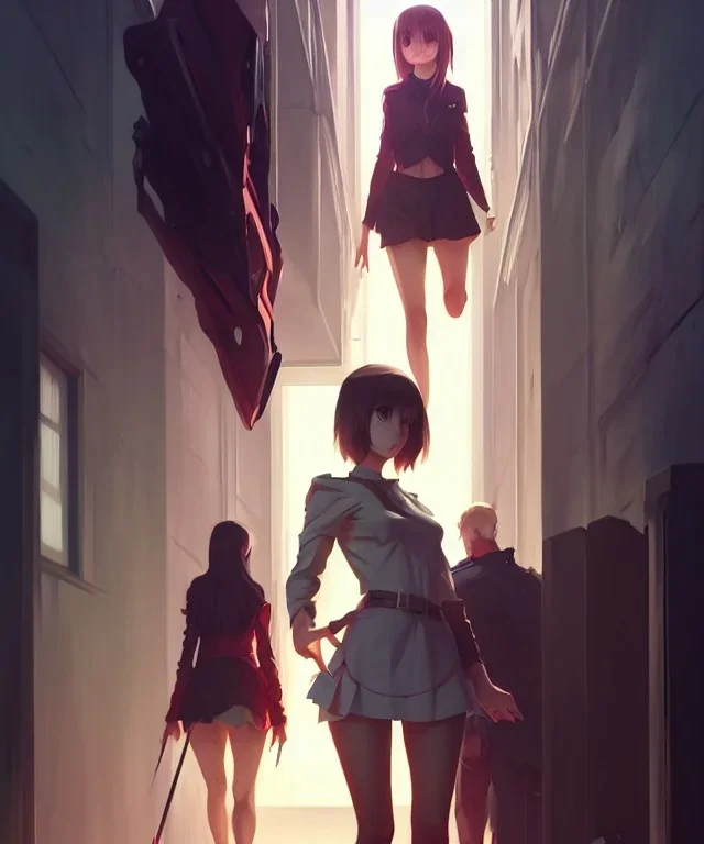 by wlop, ilya kuvshinov, krenz cushart, greg rutkowski, pixiv, sarah j. maas book cover style magician at the end of a corridor, smooth, sharp focus, d & d style, artstation, 4 k, hdr