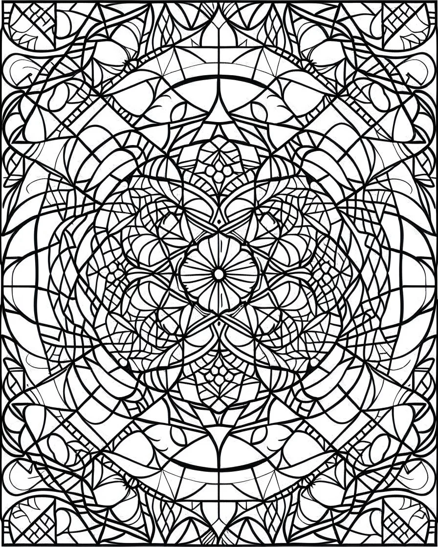 simple Mosaic simple Coloring Pages, no black color,, easy to color