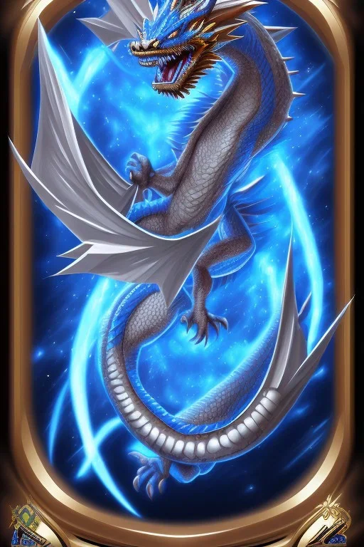 A Blue eyes withe dragon of yu gi oh,