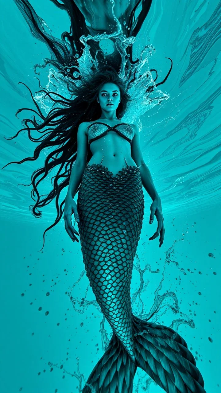 Wide Angle Shot, standing pose. Below View .underwater Dynamic Action Pose, Mind Bending Photography, Ultra DetailedUnsplash art, a quirky liquid portrait of a hauntingly beautiful mystical mermaid, splash style of paint, hyper detailed intricately detailed, intricate detail, splash screen, liquid, gooey, slime, splashy, fantasy, concept art, 8k resolution, ,Real Life Motion. Urban . Ultra High Definition. HDR. Complex Realistic details. HDR. Cinematic.