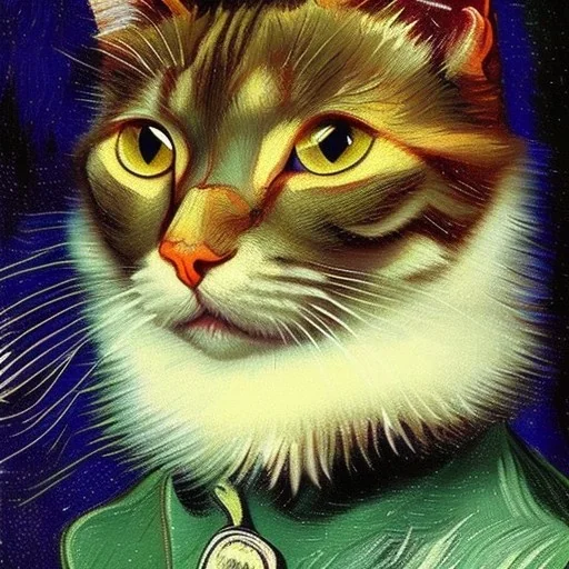 Portrait of a cat by Van Gogh