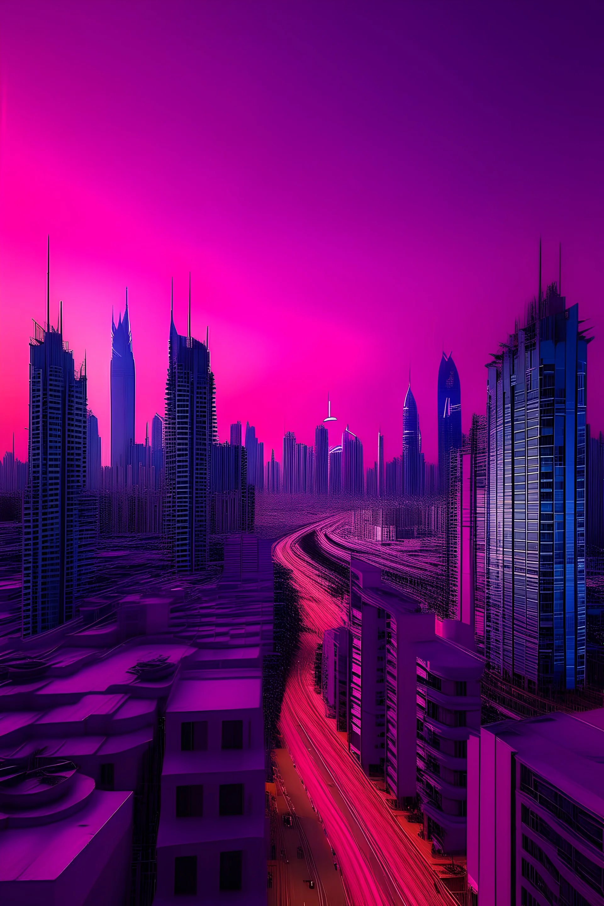 Purple and pink euphoria, Dubai city