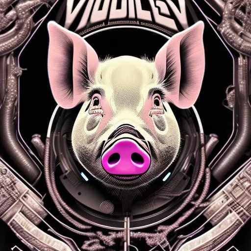 but of a pig vectoraize Head done all with a black line