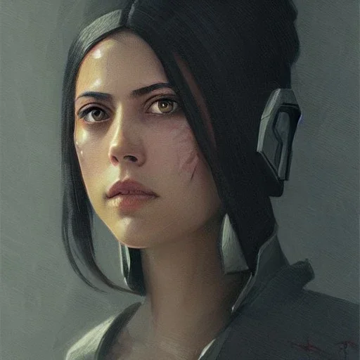 portrait of a woman by greg rutkowski, rosa salazar as a young mandalorian bounty hunter from star wars expanded universe, highly detailed portrait, digital painting, artstation, concept art, smooth, sharp foccus ilustration, artstation hq