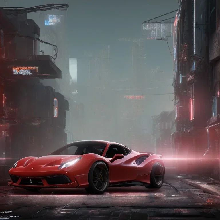 cyberpunk ferrari 488