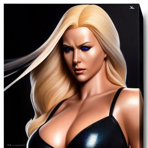 Ultra detailed fullbody Portrait in oil on canvas of X-men -beautiful busty blonde miss Marvel on fire,extremely detailed digital painting,ultrarealistic skin,intense stare, extremely detailed face, crystal clear eyes, mystical colors ,perfectly centered image, perfect composition, rim light, beautiful lighting,masterpiece ,8k, stunning scene, raytracing, anatomically correct, in the style of uncannyknack and Ohrai Noriyoshi and robert e howard and Steve Jung and Wizyakuza.