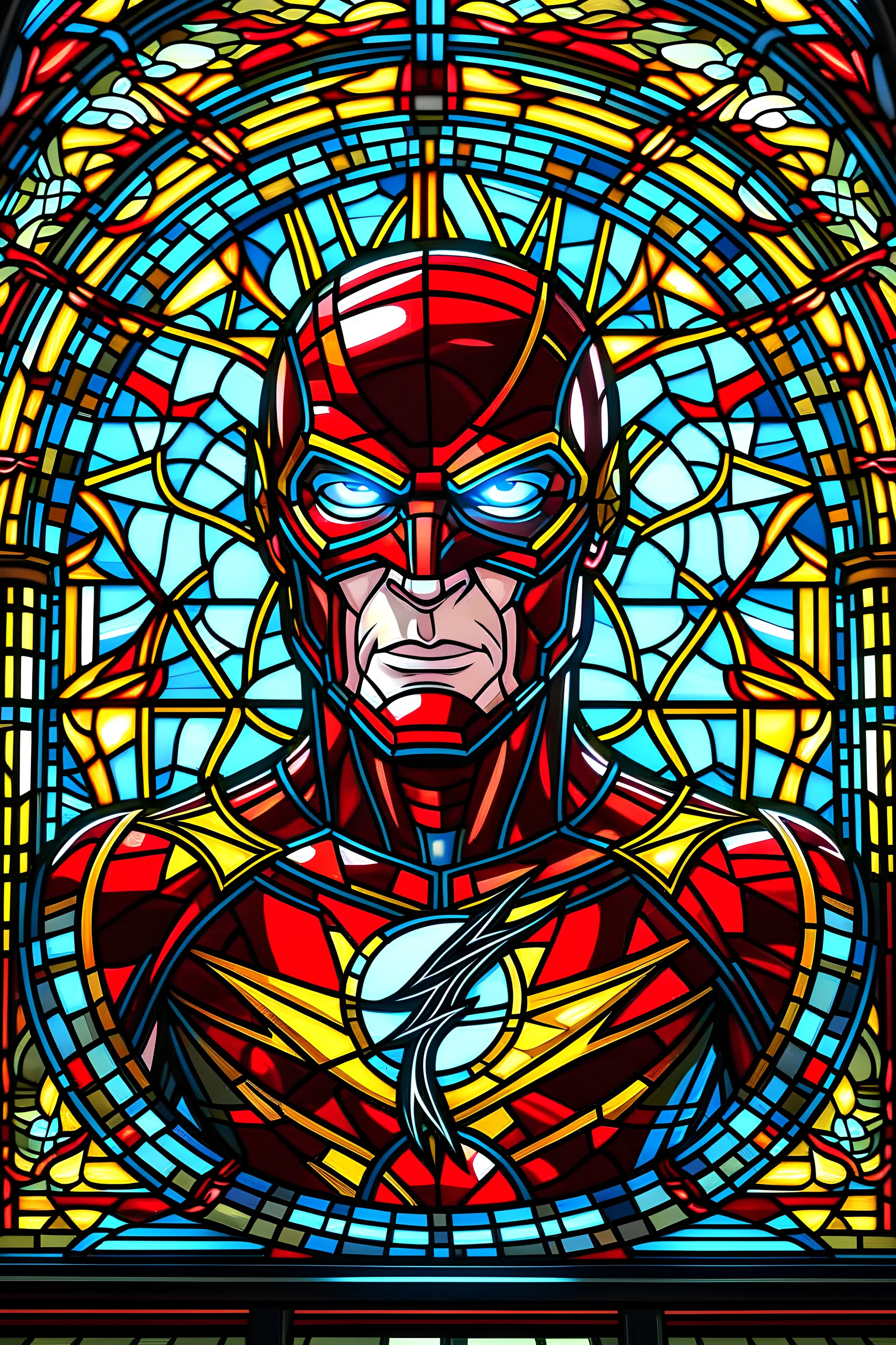 The Flash stained glass