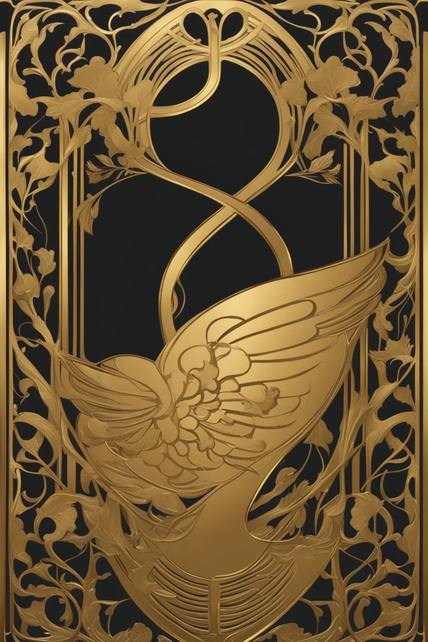 rectangular gold delicate art nouveau book cover