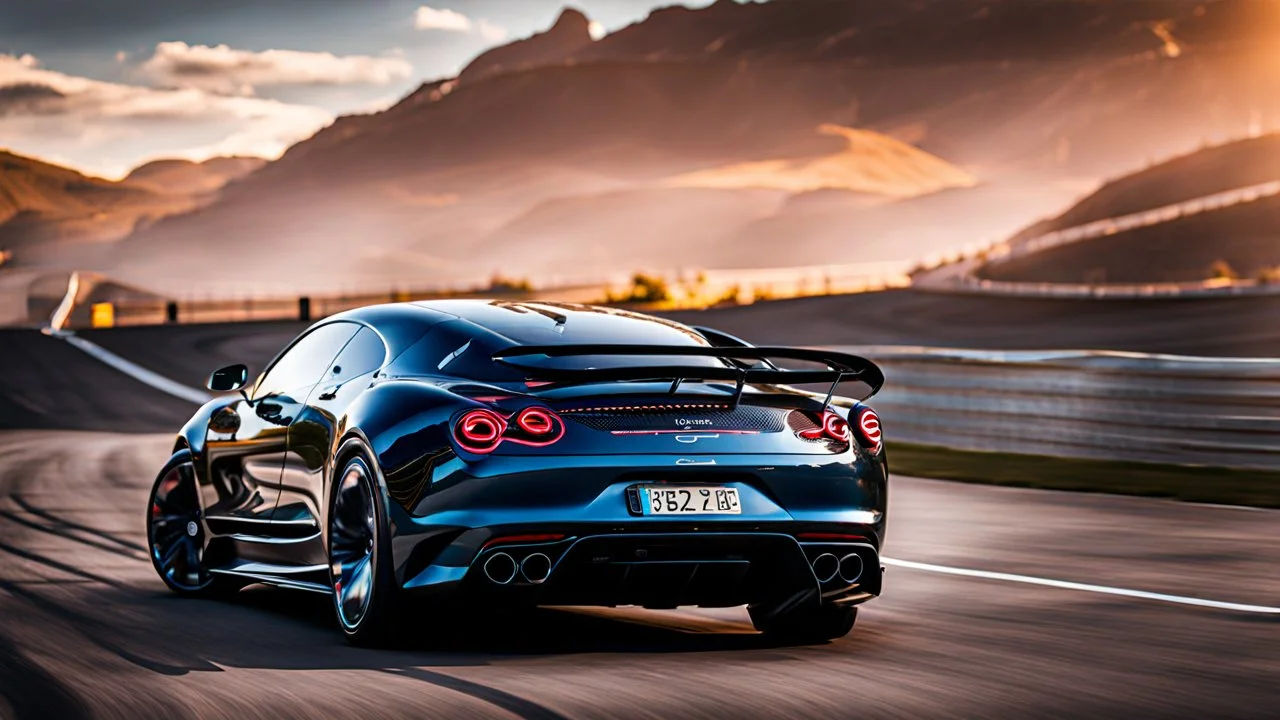 Rear View A stunningly realistic (((Bugatti x Mercedes UFO))), intricate detail and perfection in every surface, glimmering metal and luxurious contours, a (perfect model) for a desktop wallpaper fit for high resolution screens, evoking a sense of futuristic elegance in a (4K cinematic atmosphere).
