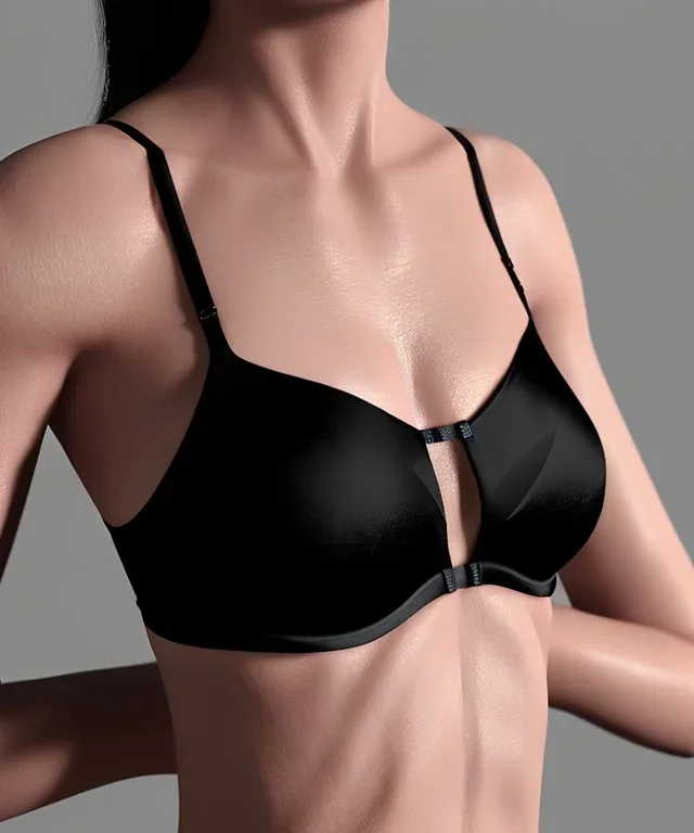 Black bra, silk, hyper realistic