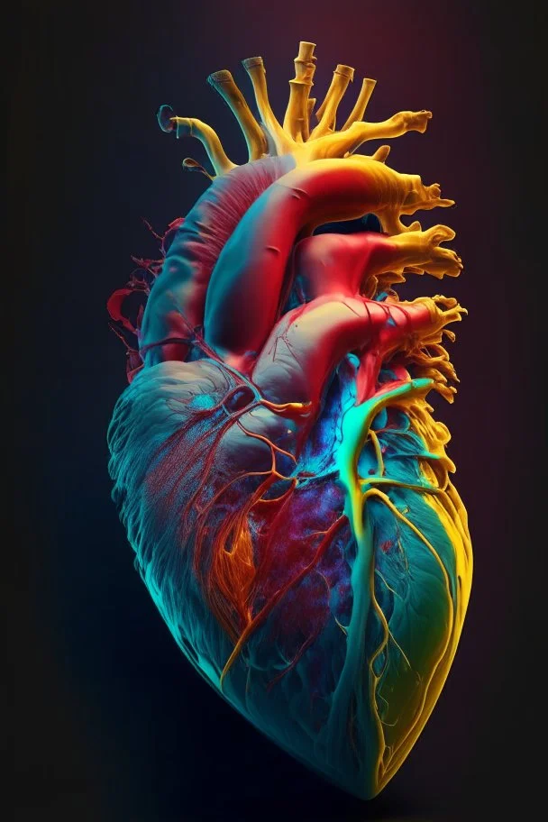 Human heart reaistic paint