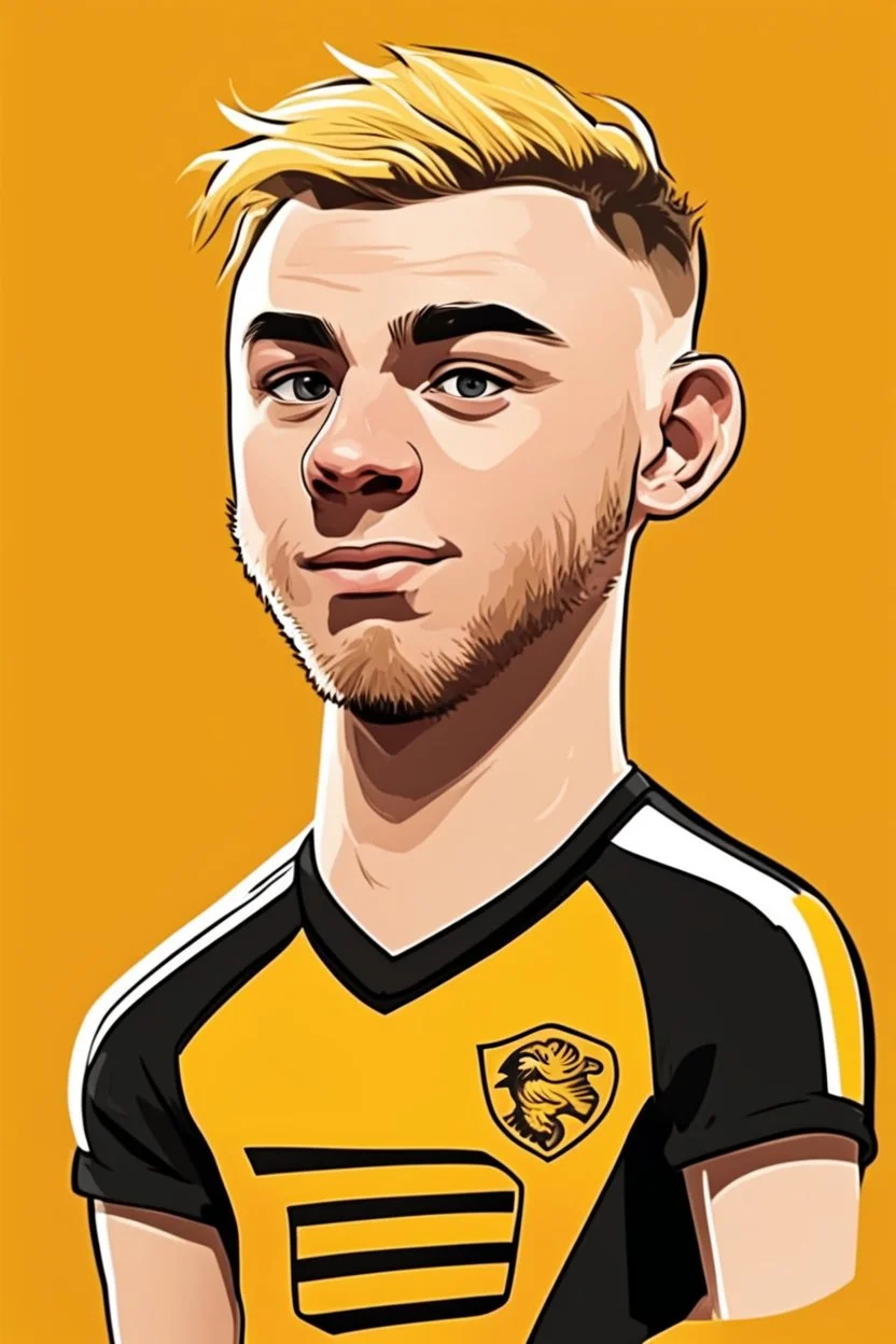 Jarrod Bowen English football player ,cartoon 2d