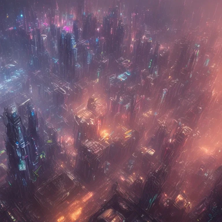 apocalypse, chaotic, magnificent, realistic, colorful, massive, epic, ray tracing, cinematic, 8k, HD, Ultra High Definition, photo film, film grain, hyper-detailed, retrowave giant futuristic city metropolis at night with high detail