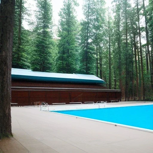 olympic size swimming pool in the woods