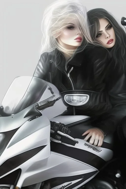 2 girl with motorcycle