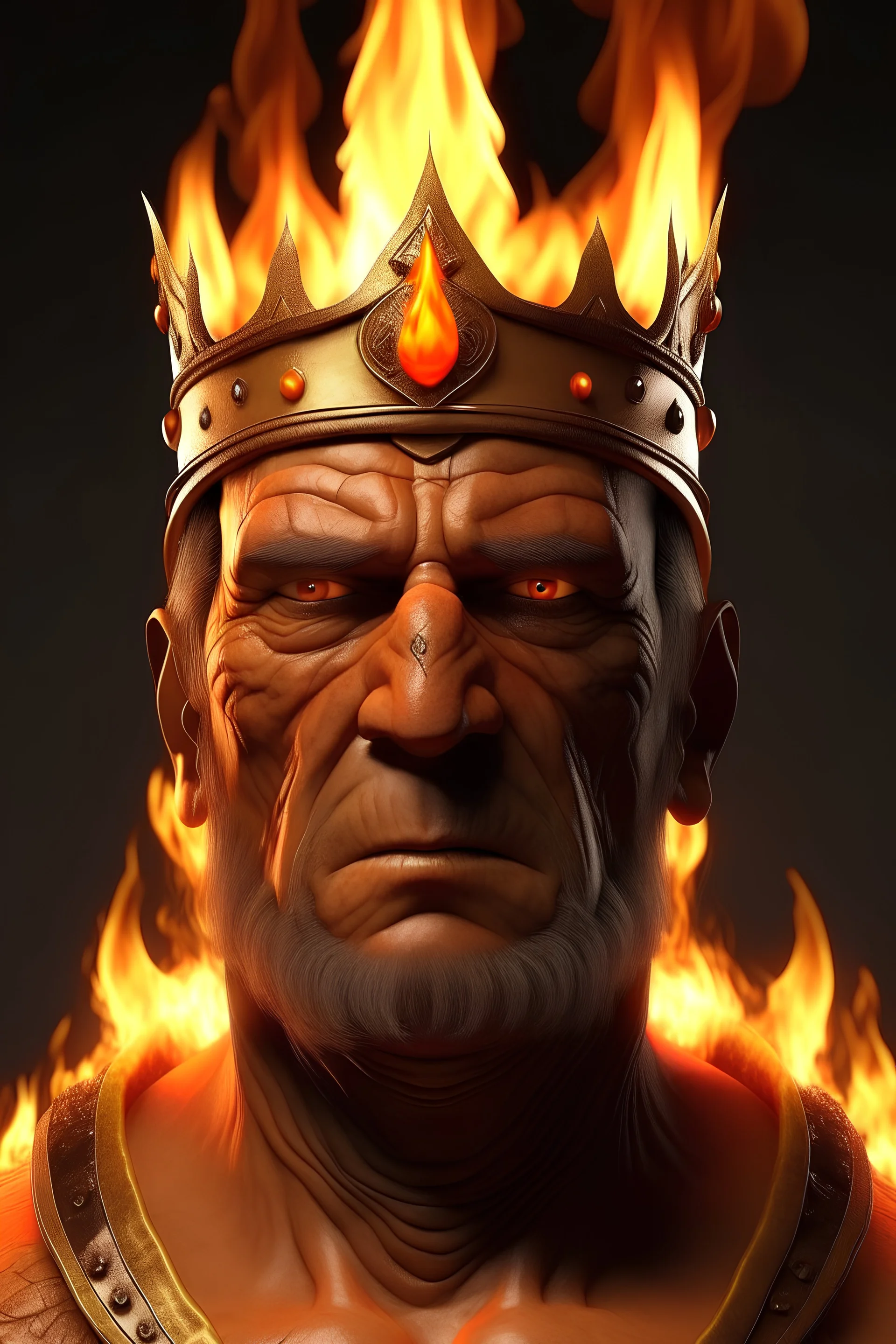 Fire king man realistic