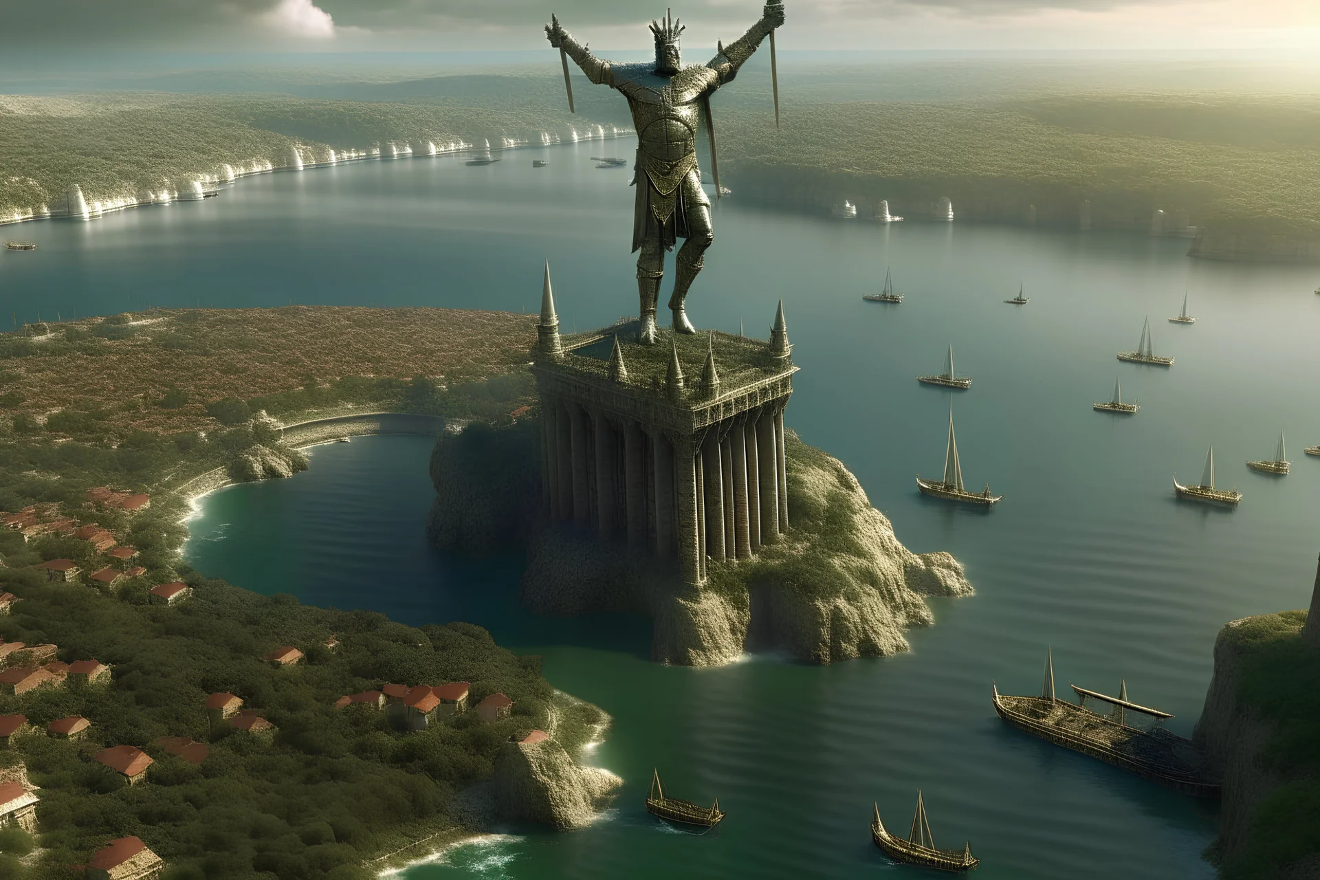 Create an aerial view of the Free City of Braavos