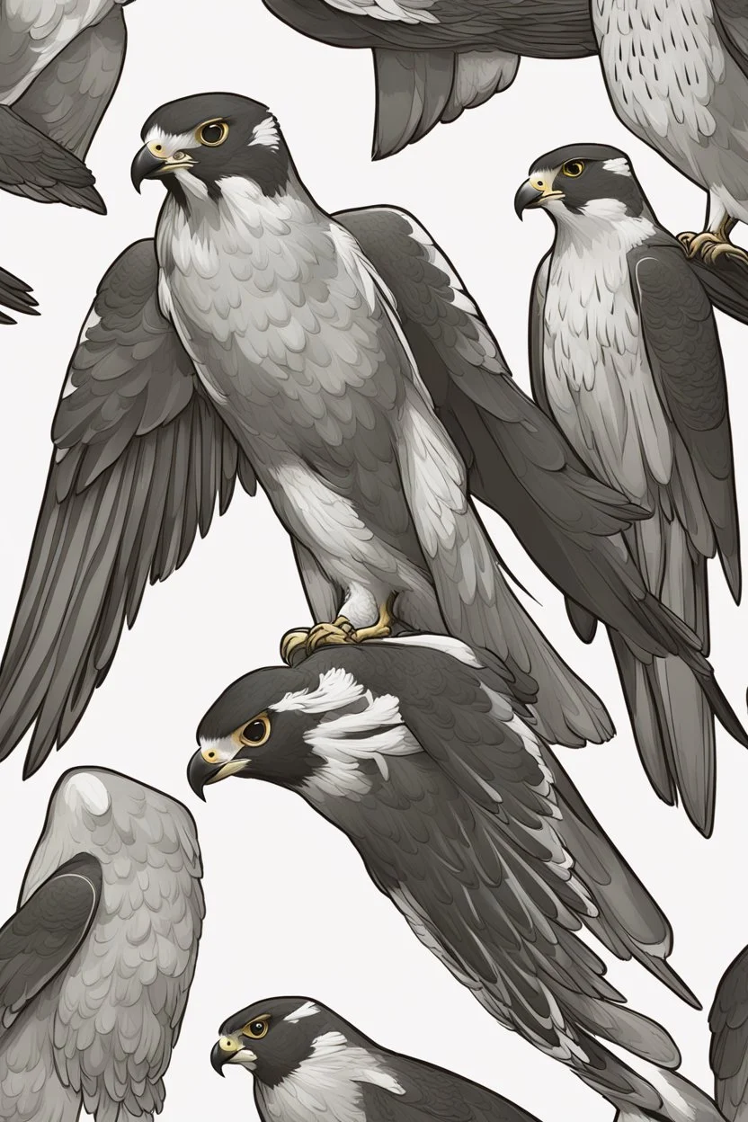 "Create a transparent digital art logo featuring the Peregrine Falcon. Showcase the falcon in flight, capturing its elegance. Ensure the design seamlessly blends with various backgrounds, making it versatile for multiple applications."