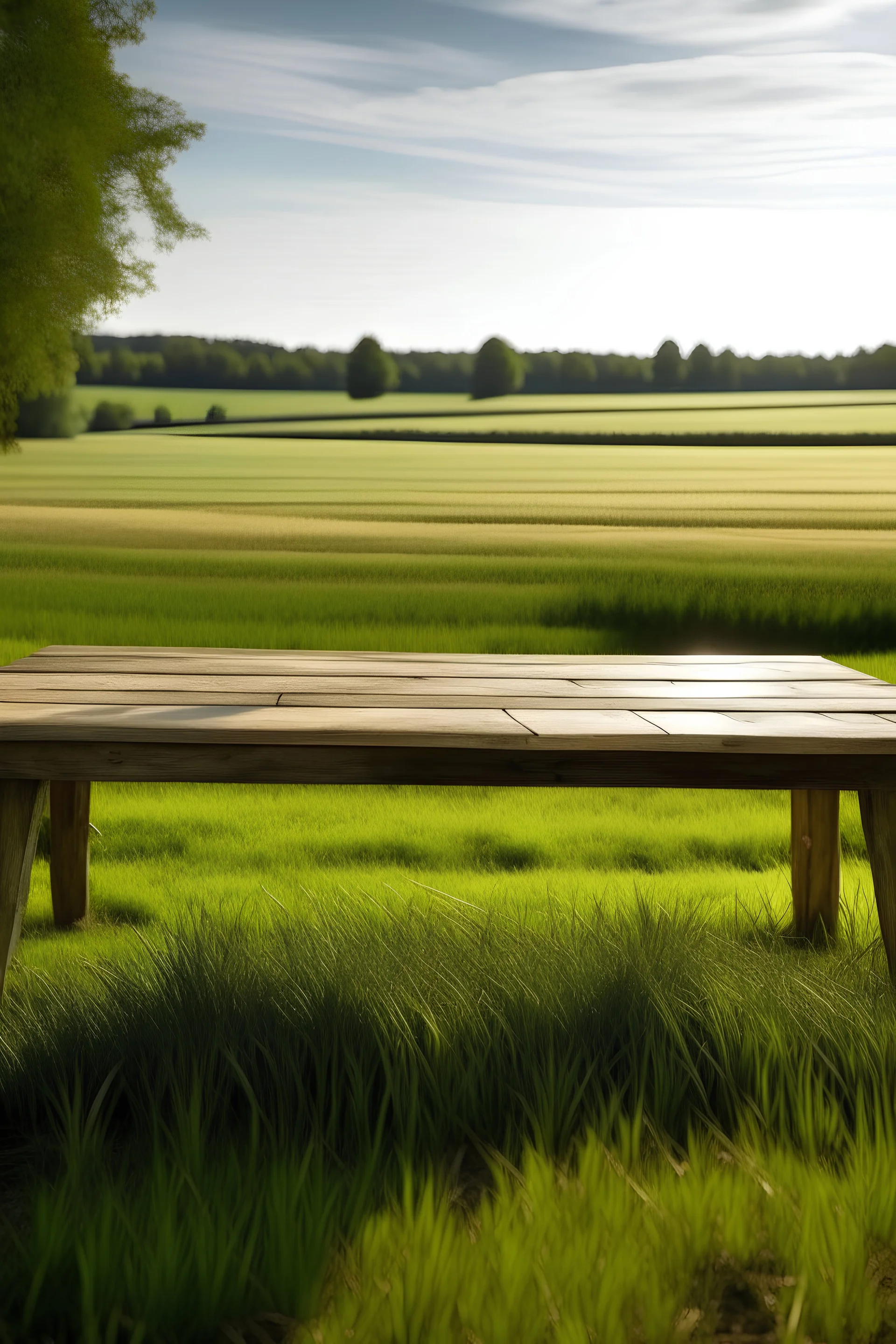 A large table with a natural background for agriculture