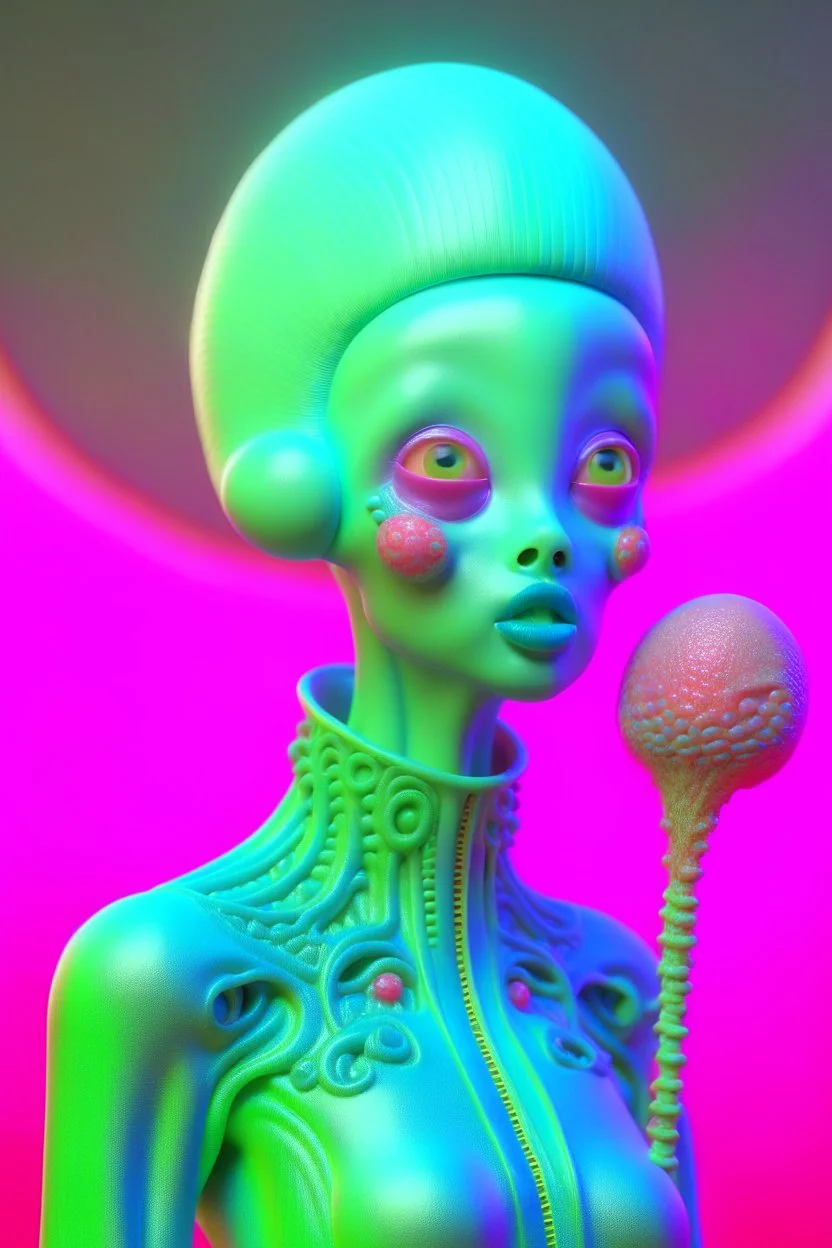 Popsicle alien , 3d 4k octane render, lifelike, photorealistic, artstation, illustration, smooth, sharp focus, ornate, intricate, complex, highly detailed, digital painting, smooth, art by tom bagshaw, akihiko yosh