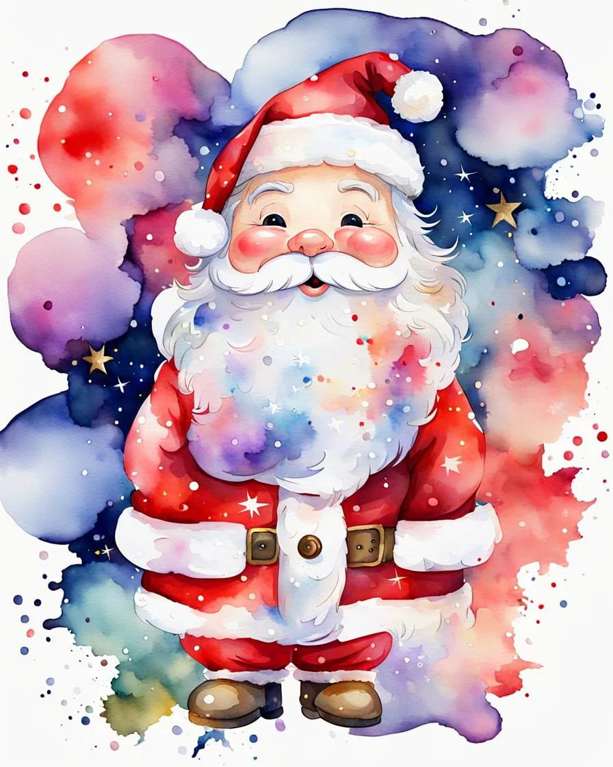 Cute Santa Claus watercolor sublimation